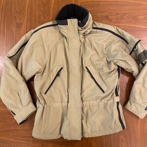 Obermeyer Black and Dark Khaki Ski Jacket Women’s Size 10